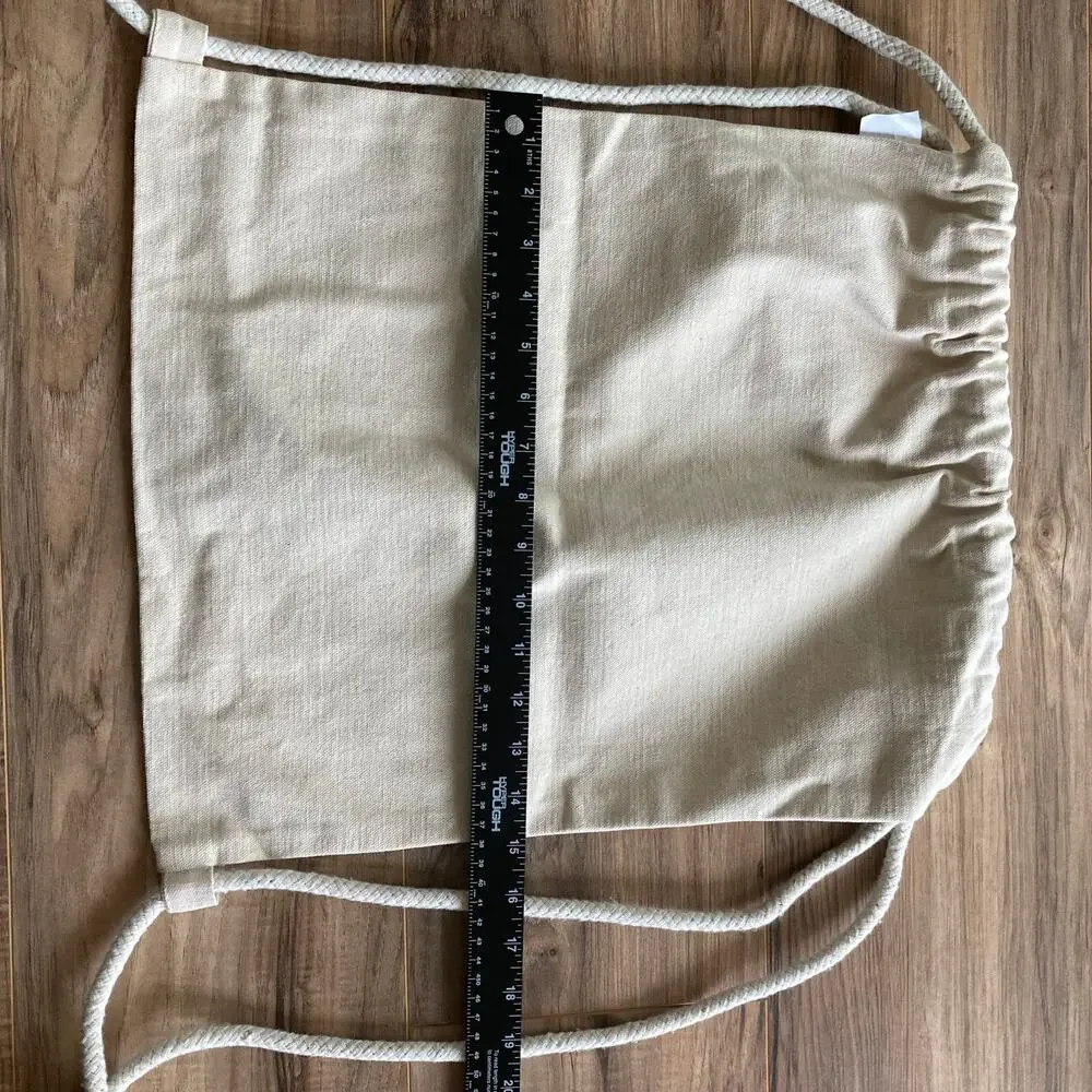 Fisherman Out of Ireland Canvas Backpack Tote Cream Organic Cotton Rope Straps